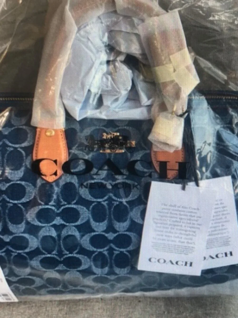 Coach Rowan Satchel Bag In Signature Denim Canvas NWT CY699 - Picture 2 of 8